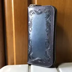 ケイシイズ　KC's ラウンドウォレット　長財布　ブルーのサムネイル