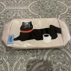 カルディ ねこ　もこもこ刺繍ポーチ