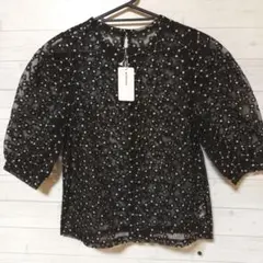 【値下げ】archives レディーストップス ブラック M タグ付 新品のサムネイル