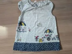 ニットプランナー刺繍付きフリル袖Tシャツ 95cm