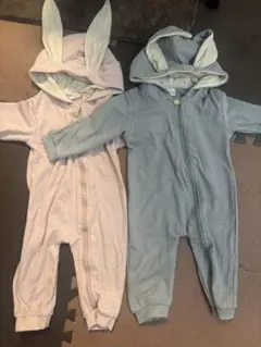 ウサギ耳付きロンパースセット