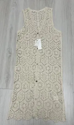 レース ベスト ノースリーブ ベージュ