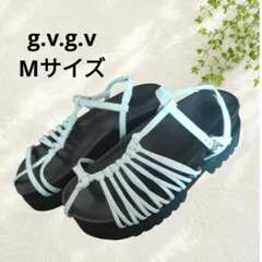 g.v.g.v プラットフォームサンダル ホワイト アシンメトリー 厚底 Mのサムネイル