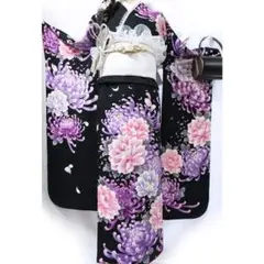 美品】振袖6点セット158cm◇小柄な方正絹フルセット成人式前撮り白紫 