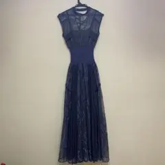 【SNIDEL】スイッチングレースドレスワンピース　ブルー