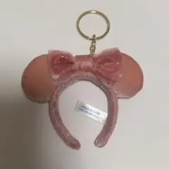 ディズニーランド キーリング ミニー ピンク ベロア カチューシャ