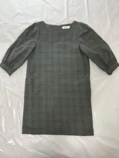 dazzlin チェック柄 七分袖ワンピース　ダズリン