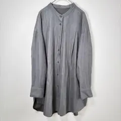 【COMME CA ISM】グレー バンドカラーシャツ 7号のサムネイル