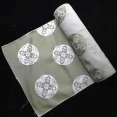 ◆法衣用生地◆ 反物 生地 丸紋 花柄 僧侶 法要 葬儀 グリーン