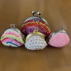 ハンドメイド ビーズがま口 4個セットのサムネイル