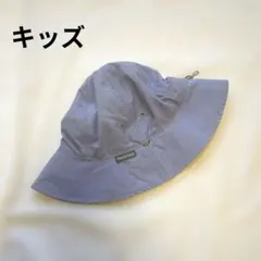 モンベル　帽子　ハット　紫　ベージュ　リバーシブル　キッズ