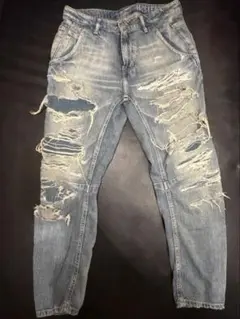 ヒステリックグラマー　ダメージ　デニムパンツ