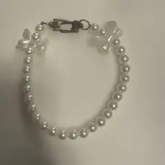 スマホ ストラップ リボン ホワイト