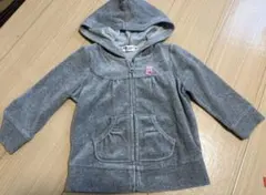 お値下げ　ミキハウス ホットビスケッツ フード付きパーカー 80 グレー