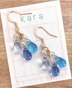 「海」チェコドロップピアス・イヤリング