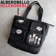 未使用✨️OLLEBOREBLA オレボレブラ 刺繍 トートバッグ　ぶたさん 黒