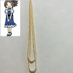 パールロングネックレス 2連 結婚式2次会お呼ばれ フォーマルアクセサリー 人気