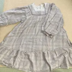 【110】アプレレクール　チェック　グレー　ワンピース　女の子