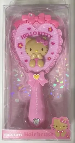 ハローキティ ダイカット ヘアブラシ 日焼け ピンク 平成 サンリオ