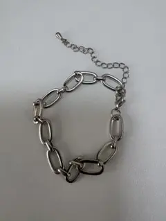 シルバー ステンレススチール リンクチェーンブレスレット