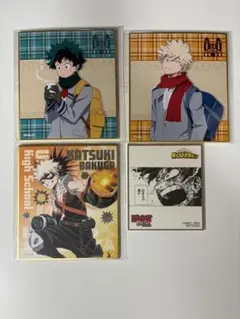 【ヒロアカ】ミニ色紙 4点セット 爆豪勝己 緑谷出久 ジャンプフェア まとめ売り