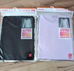 UNIQLOユニクロヒートテックインナー 110cm2枚セット黒長袖シャツ