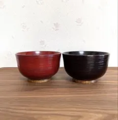 木製 曙 根来塗布張羽反汁椀 漆塗2客 - メルカリ