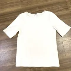 OPAQUE.CLIP ベーシックリブボートネックカットソー洗濯機OKホワイトM