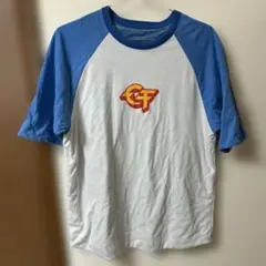 ラグランスリーブTシャツ グレー/青