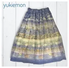 yukiemon テキスタイル丈長スカート　フェアリーテイル　M yukiemon テキスタイル丈長スカートフェアリーテイルM