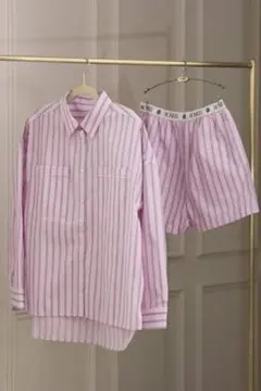 Victoria's Secret パジャマ セットアップ ピンク ストライプ - メルカリ