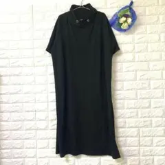 Lutique ワンピース ハイカラー サイドスリット ひざ丈 ロング