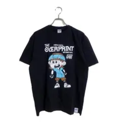 美品 OVERPRINT Tシャツ M ブラック プリント 半袖 綿 カジュアル