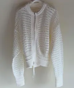 【新品】ADAM ET ROPÉ 透かし編みジップアップセーターのサムネイル