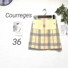 10114 Courreges クレージュ チェック柄ミニスカート 日本製