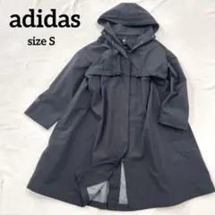 adidas アディダス　ナイロンロングコート　メッシュ　ブラック　S