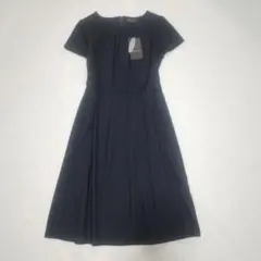 未使用品 リフレクト ネイビー 半袖 洗えるフォーマル ワンピース