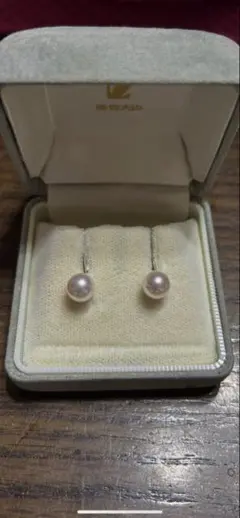 超美品【shihara/シハラ】ハーフパールチェーンピアス 45°135°セット
