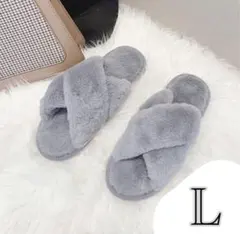 ルームシューズ　スリッパ　室内履き　もこもこ　ふわふわ グレー　フワフワ　ファー