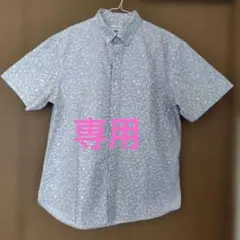 OLD　NAVY、メンズ半袖シャツ、サイズLG（XL相当）、グレー、花柄、美品のサムネイル