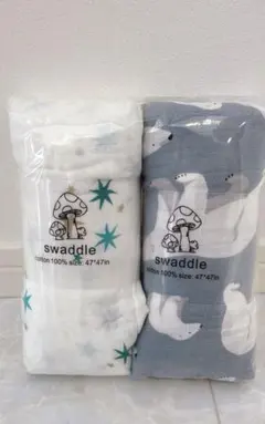 swaddle おくるみ 2枚セット 綿100% 47×47in
