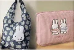 各１InRed3月号付録インレッド ミッフィーフェイス形エコバッグ ポーチ