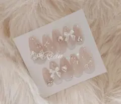 ワンホン 韓国 量産型 フレンチガーリー バレリーナ ネイルチップ