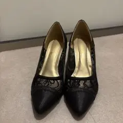レースパンプス　黒