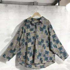 【最終値下げ！イング】柄シャツ　総柄 古着　90s　個性的　ゆったり　ゆるだぼ