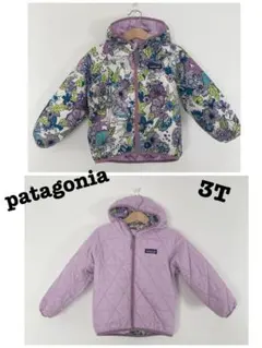 patagonia リバーシブル　キルティング 中綿ジャケット　3T アニマル