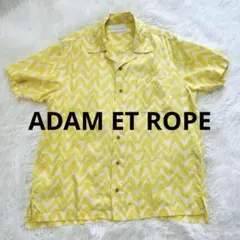 【ADAM ET ROPE 】アダムエロペ半袖シャツ イエロー　シェブロン柄のサムネイル