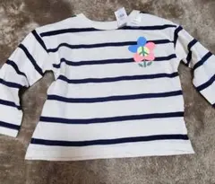【新品】 babyGAP ボーダー 長袖Tシャツ 花 95cm 2歳