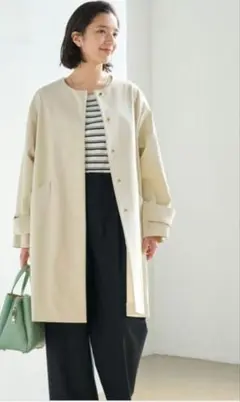 グリーンレーベルリラクシング　メタルドット ノーカラー コート