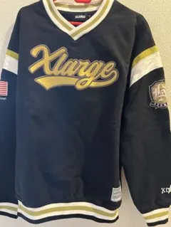 XLARGE Vネック スウェット 刺繍ロゴ